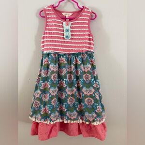Matilda Jane Pink Enchanted Garden Covington Dress Girls size 6